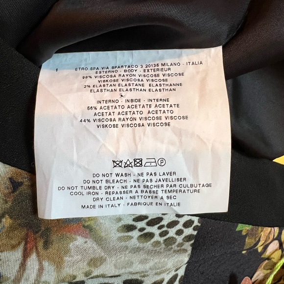 NWT Etro woman’s elegant black floral dress Size EU 48 - Picture 13 of 14